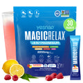 Yesnap MAGICRELAX Calming Sparking Mix with 8-in-1 Magnesium KSM-66 Ashwagandha Saffron Vitamin D3 GABA L-Theanine Supports Cortisol Balance Mood Sleep 30 Servings No Sugar Non GMO Raspberry Lemonade Flavor