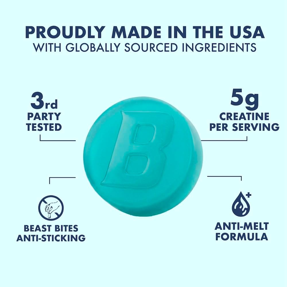Creatine Infused Gummies -  5g Creatine Monohydrate Per Serving - NSF Certified for Sport, Clean Label Project Certified (150 Gummies, Sweet Blue Raspberry)