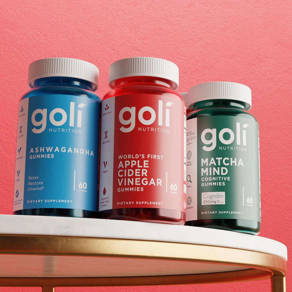 Goli Favorites Trio: Ashwagandha KSM-66, Apple Cider Vinegar, Matcha Mind Supplements with Cognizin, Vitamins D2 and B12