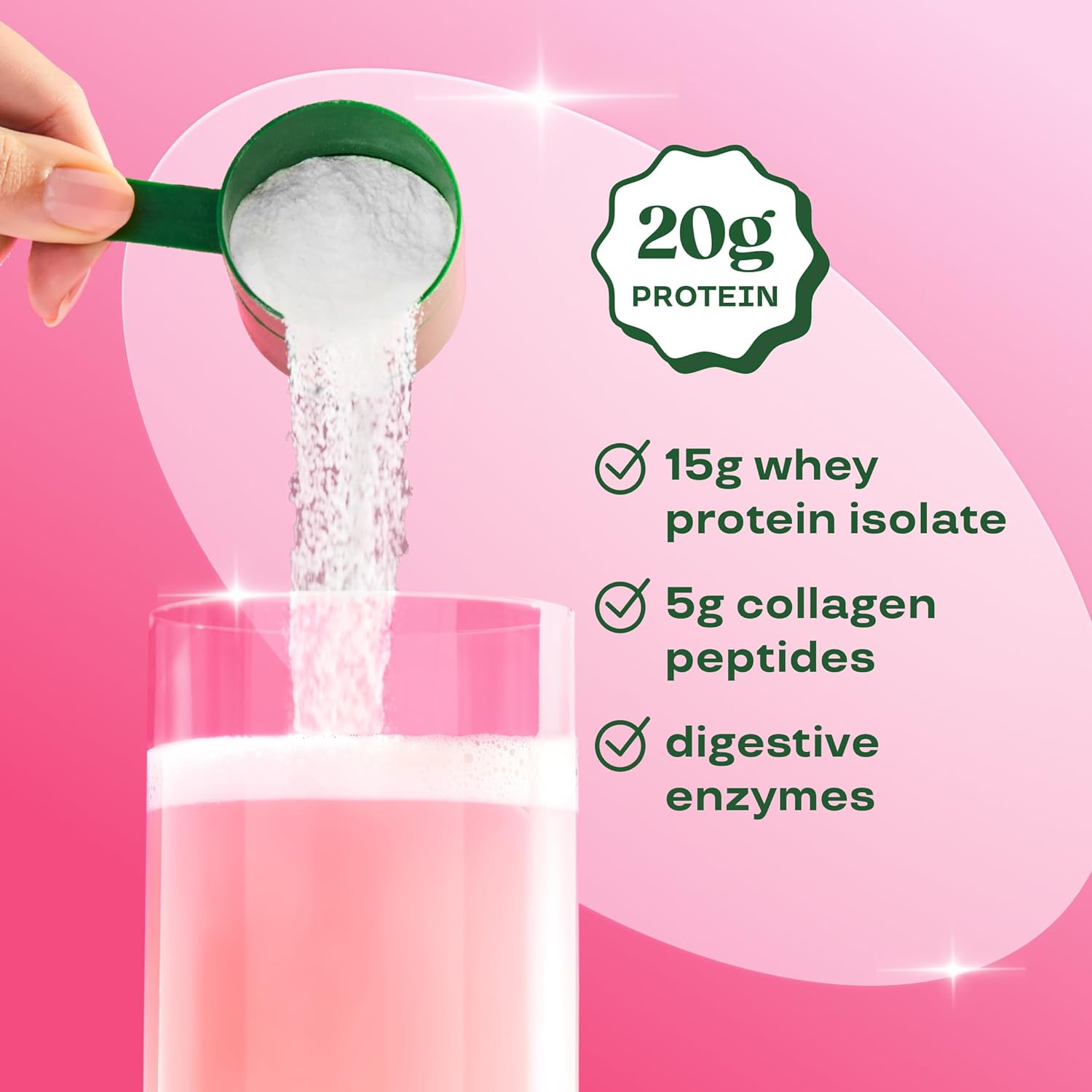 Clear Protein Powder 247g - Clear Whey + Collagen Protein Blend | 20g Protein, 90 Calories, 0g Sugar, Light & Refreshing Fruity Drink | Protein for Women
