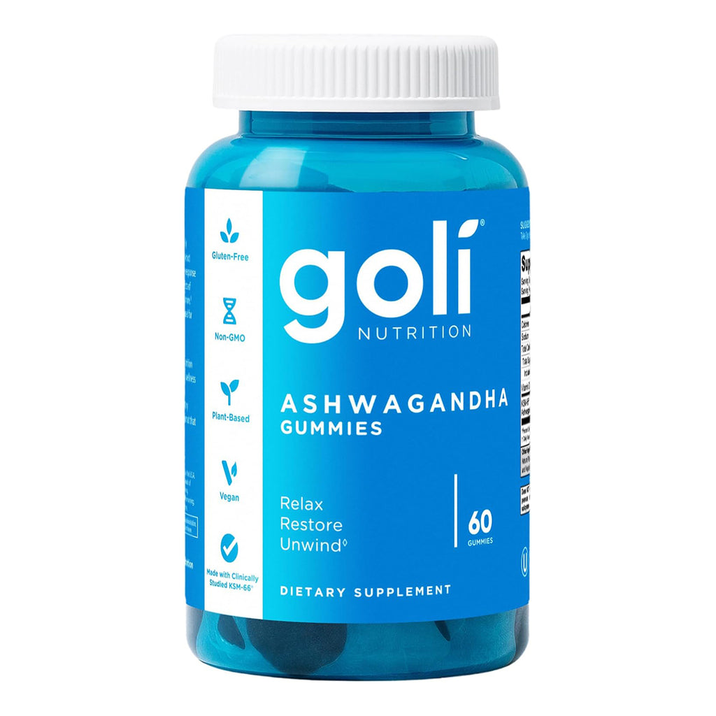 Goli Zero Sugar Ashwagandha & Vitamin D, Maca, L-Theanine Gummies, No Artificial Sweeteners, No Sugar Alcohols. Mixed Berry, KSM-66, Vegan, Plant Based, Non-GMO, Gluten-Free & Gelatin Free.